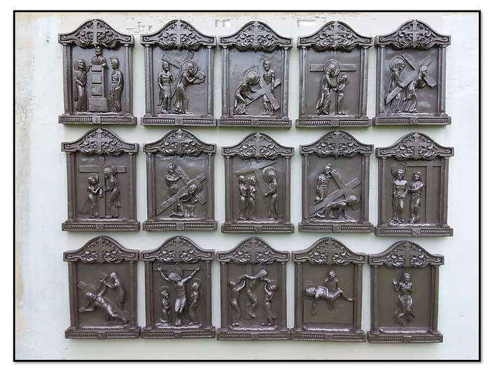 15 Stations of the Cross - Hand Carved Resin - 61 x 42 x 6cm