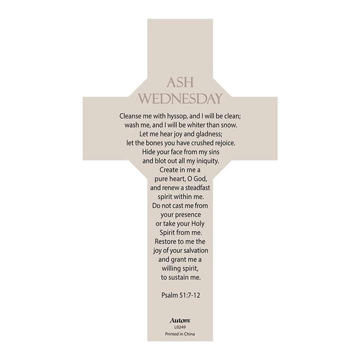 Ash Wednesday Bookmark with Prayer