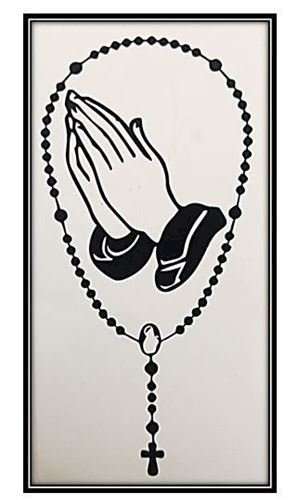 Praying Hands Rosary Auto Window Decal