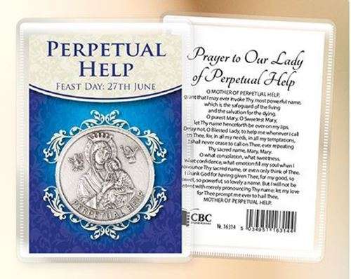 Our Lady of Perpetual Help Pocket/Handbag Token with Holy Card - Import