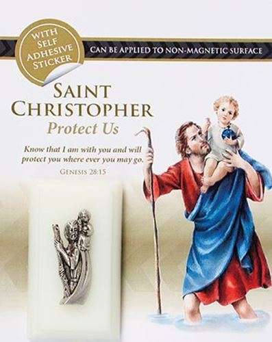 St Christopher Luminous Magnetic Car Plaque - Glow in the dark
