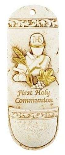 1st Holy Communion Chalice & Grapes Holy Water Font - 16cm