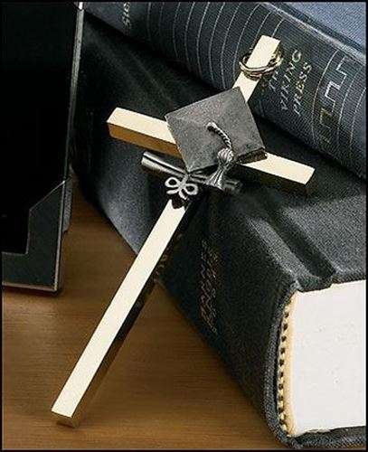 10cm Graduation Cross - Pewter and Brass