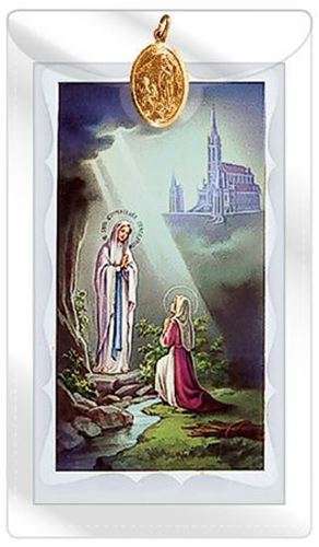 Lourdes Medal with Prayer Card