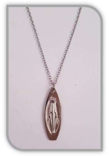 Miraculous Medal Oval Pendant with 45cm chain