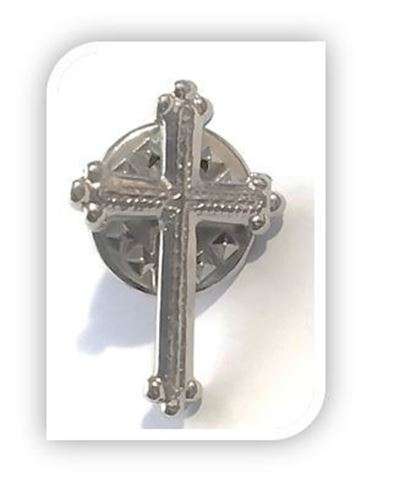 20mm Filigree Cross Lapel Pin