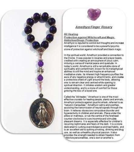 Amethyst Healing  crystal Rosary - Addictions, evil, all healing
