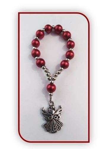 Ruby Red Angel Finger Rosary