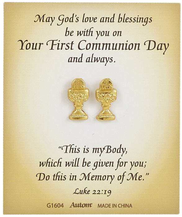Eternal Salvation First Communion Chalice Earrings