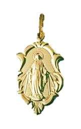 30mm Our Lady of Grace  - 18kt gold filled Pendant