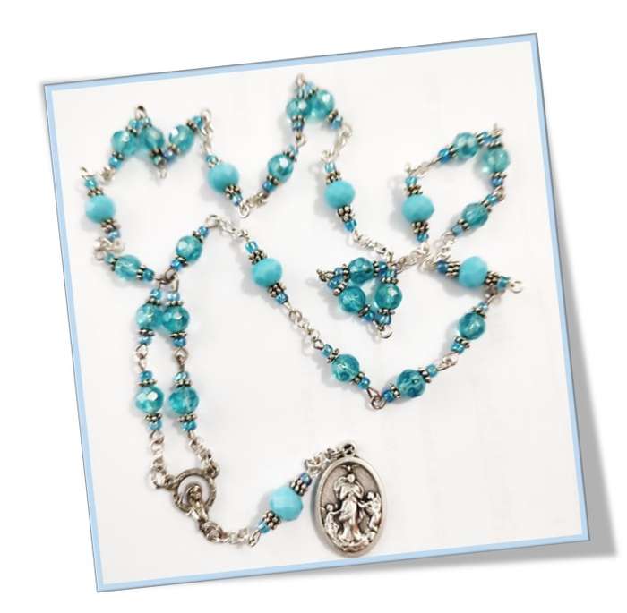 Our Lady Undoer of Knots Chaplet - In shades of blue