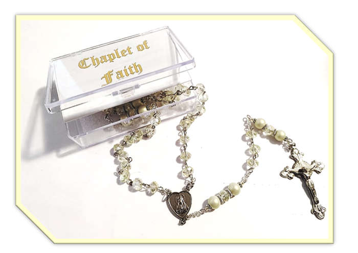 Chaplet of Faith in Champagne Crystals