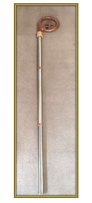 157cm Crozier with Wooden Cross in Circle & Black Lockable Case