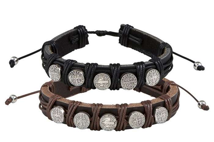 St Benedict Leather Bracelet