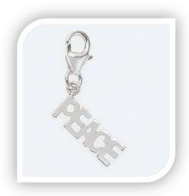 PEACE charm in Sterling Silver for charm bracelet
