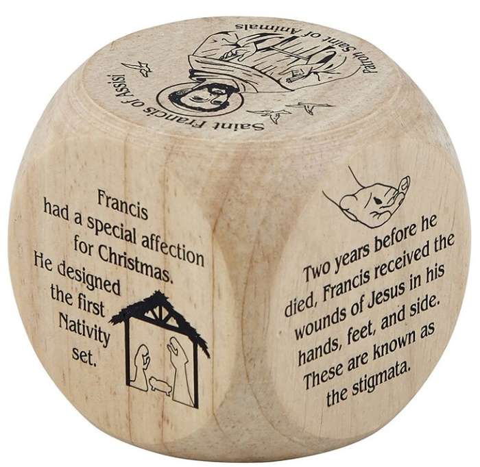 St Francis of Assisi - Fun facts Wooden cube