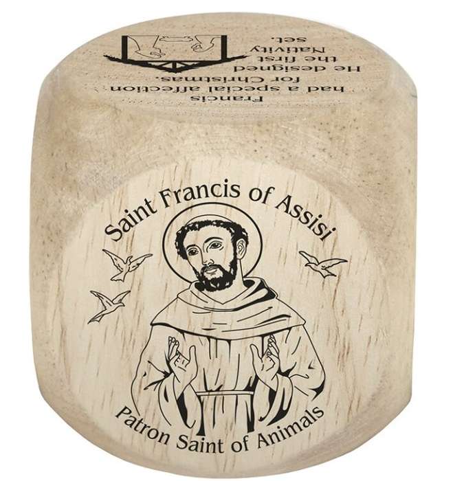 St Francis of Assisi - Fun facts Wooden cube