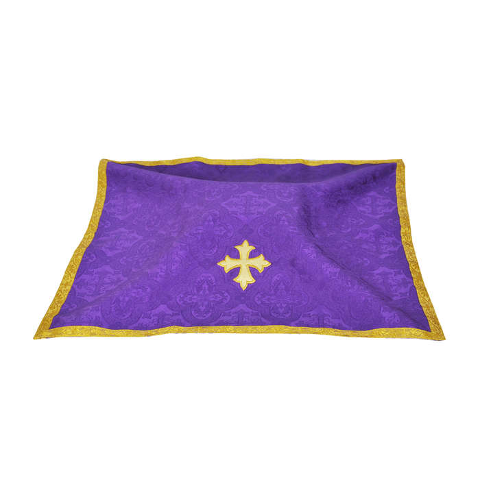 Chalice Veil with Fleur de Lis Cross Applique' - PURPLE
