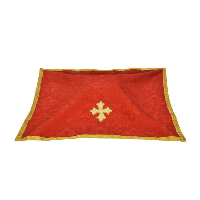 Chalice Veil with Fleur de Lis Cross Applique' - RED