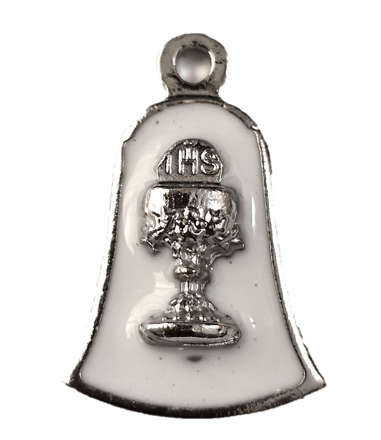 First Holy Communion Chalice Medal - Silver/White