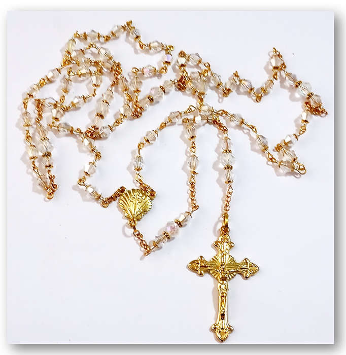 Crystal Rosary set in Gold Elements