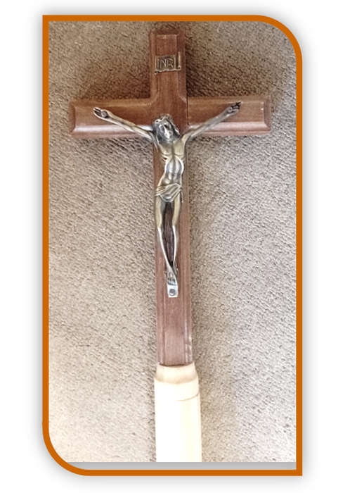 Solid Wood Warden Processional Cross  - with Crucifix - 1.45meters tall