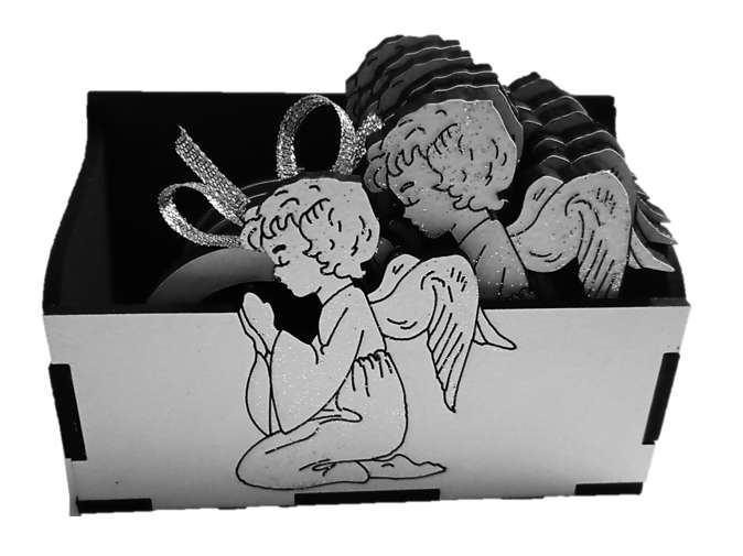 Set of 6 Angel Serviette Holders in box