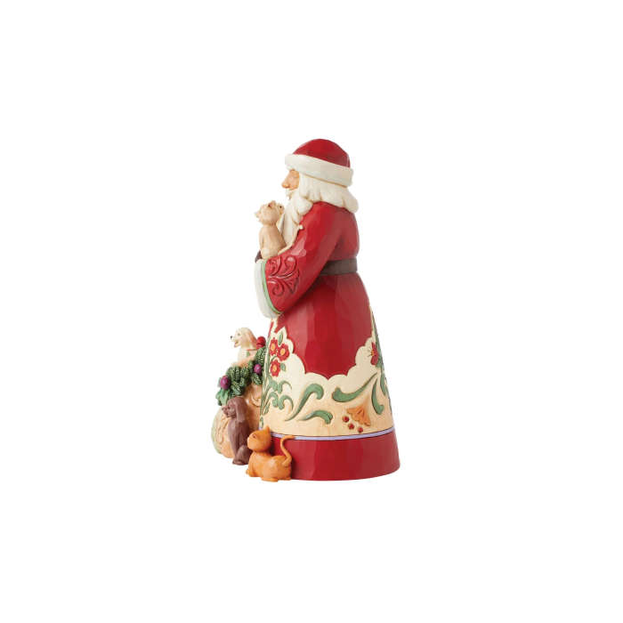 Jim Shore - Santa & Pets - Paws and Clause - 23cm Tall