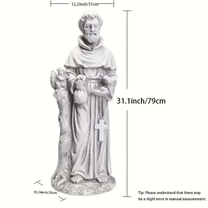 79cm St Francis of Assisi Feeding the Squirrel - Indoors or Outdoors