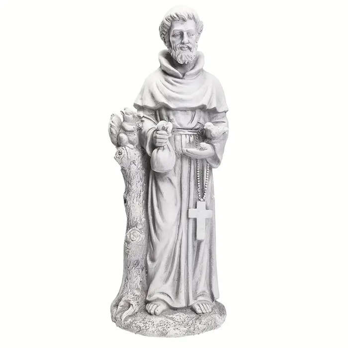 79cm St Francis of Assisi Feeding the Squirrel - Indoors or Outdoors