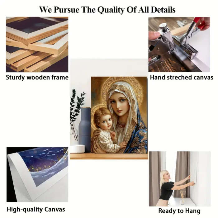 Madonna & Child Block Mounted Print - 39.88cm Canvas