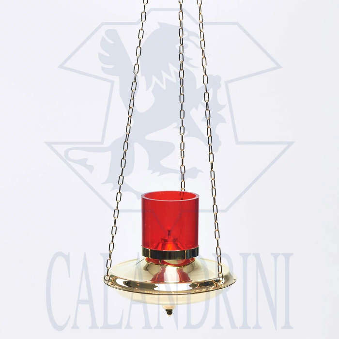 Hanging Sanctuary Oil Lamp with 1 meter brass chains - Italian Import