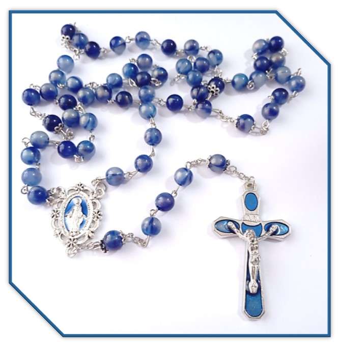 Blue Swirl Miraculous Medal Rosay