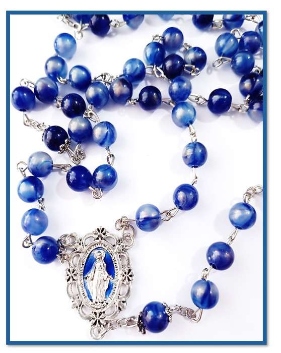 Blue Swirl Miraculous Medal Rosay