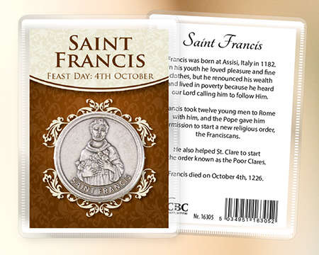 St Francis Pocket/Handbag Token with Holy Card - Import