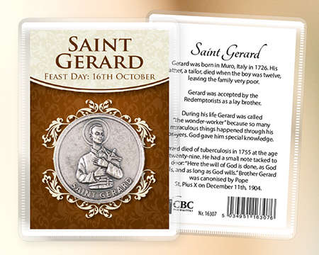 St Gerard Pocket/Handbag Token with Holy Card - Import