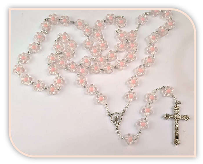 Pink Flower Rosary