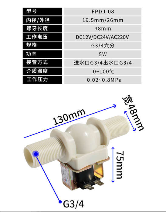 3/4" Water Flow Control LCD Meter With Flow Sensor and Solenoid val