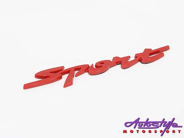 Matt Red Sport Sticker Badge