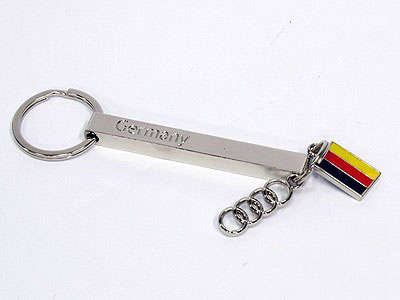 Audi Chrome Logo &amp; German Flag Keyring