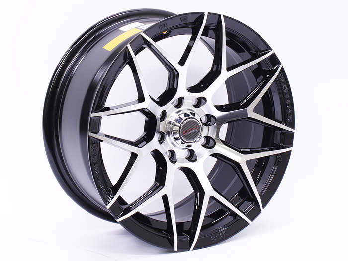 15" A-Line Classic 4/100 & 4/108 Black Machined Face Alloy Wheels