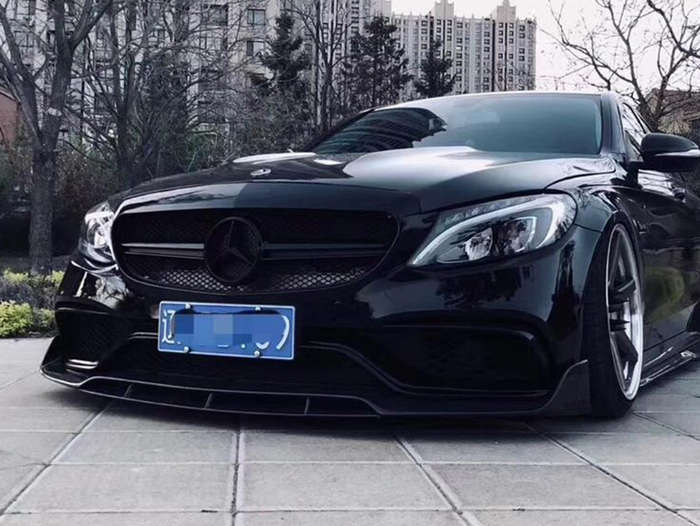 Suitable for Mercedes W205 Gloss Black Front Spoiler