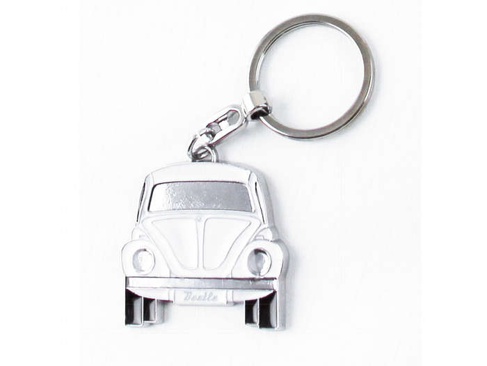 VW Classic BeetleChrome and White  Keyring