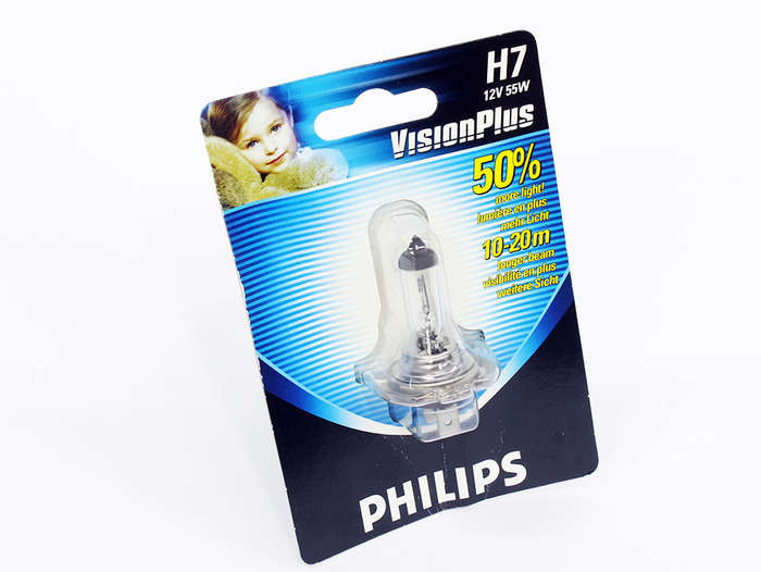 Philips Vision Plus H7 Headlight Bulbs (ea)
