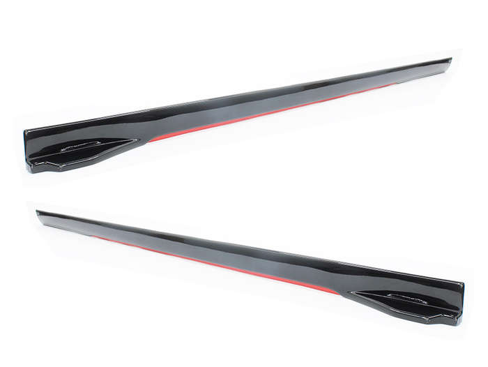 Universal Plastic Side Skirts with Red Trim