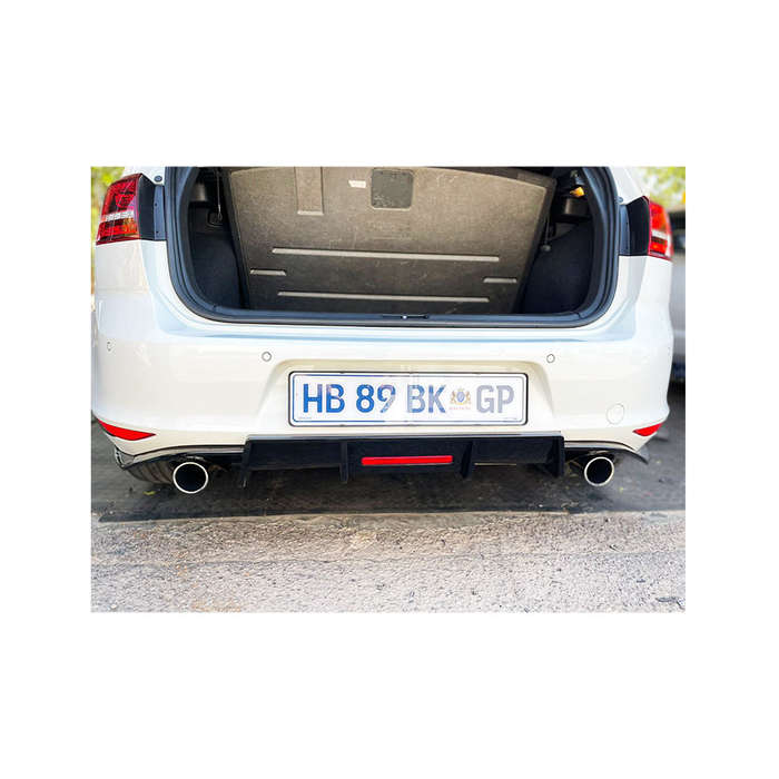 VW Golf Mk7 Karbel Gloss Black Dual Pipe Rear Apron with Brakelight