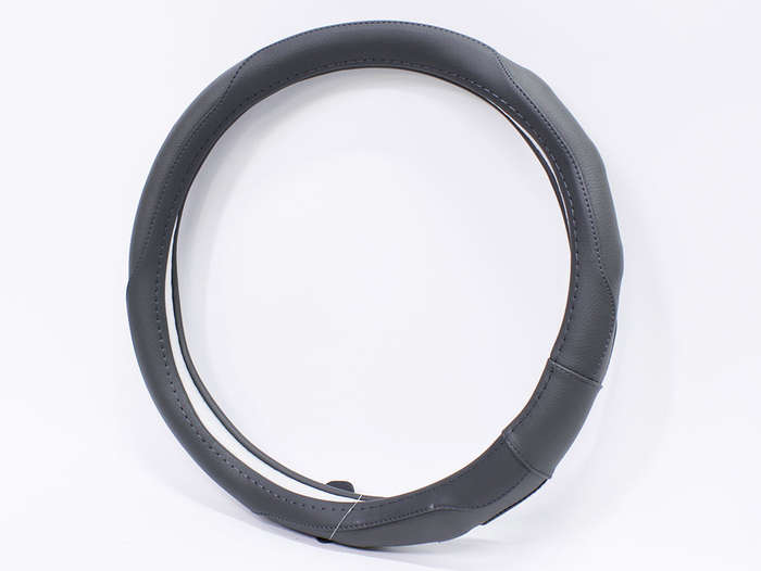 NX Racing Dark Grey Leather Steering Wheel Cover