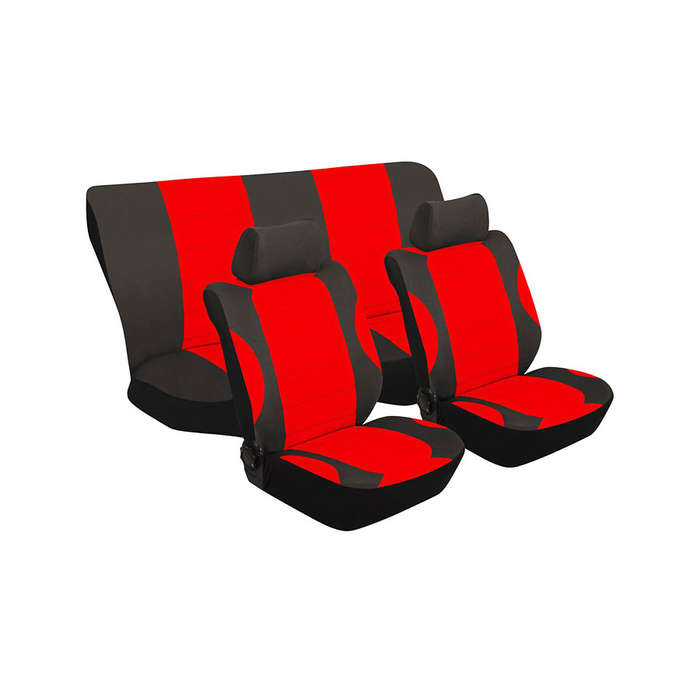 Stingray Laguna Seat Covers - 6 piece Black &amp; RedSet