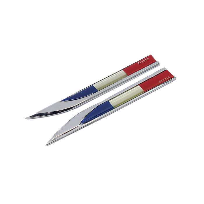 French Flag Design Fender Badge - 145x18mm (pair)