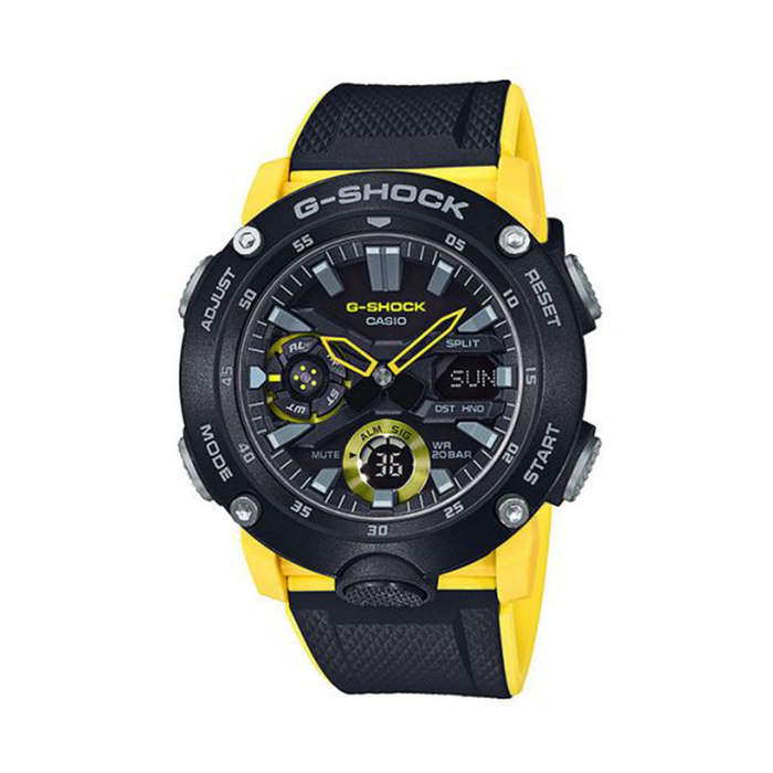 Casio G-Shock Mens 200m Carbon Core - GA-2000-1A9DR (Black &amp; Yellow)